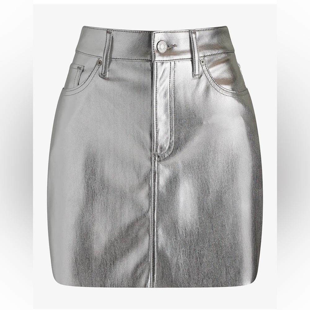 Express High Waisted Metallic Mini Skirt - Picture 3 of 13